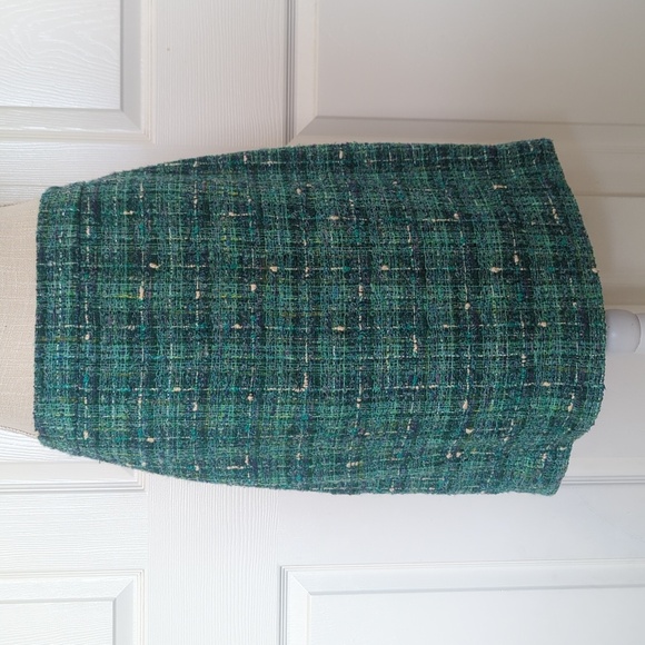Kate Spade Paint the Town Judy Skirt in Forrest Green Tweed - Picture 3 of 7